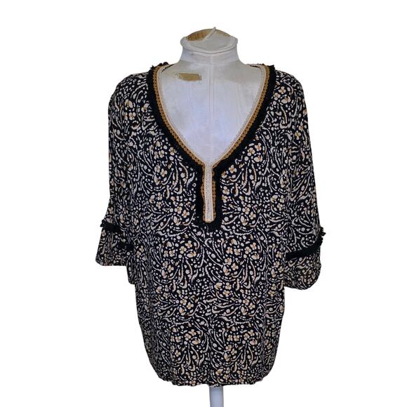 Democracy Womens‎ Top Boho  3/4 Sleeve Size 2X - Picture 1 of 6
